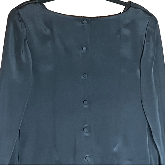 CARDIERE ET CIE BLACK SILK ONE PIECE BUTTON BACK DRESS GREAT CONDITION (10) - Picture 6 of 8